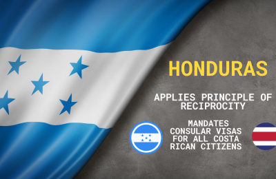 Honduras Mandates Consular Visas for all Costa Rican Citizens